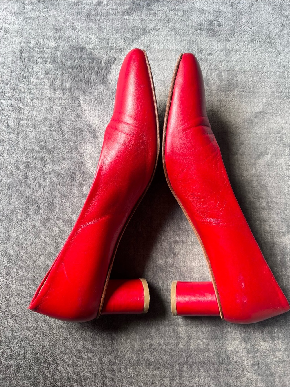 LOQ Shoes Sz 41 US 10.5 Camila Red Leather Pumps Heels Spain - Picture 14 of 17